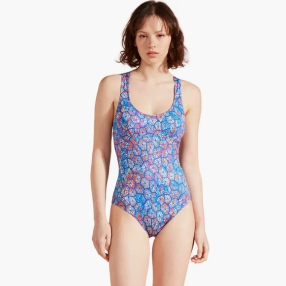 Vilebrequin Women's Carapaces Crossed Back Strap One-Piece Swimsuit Bathing Suit - Picture 1 of 9